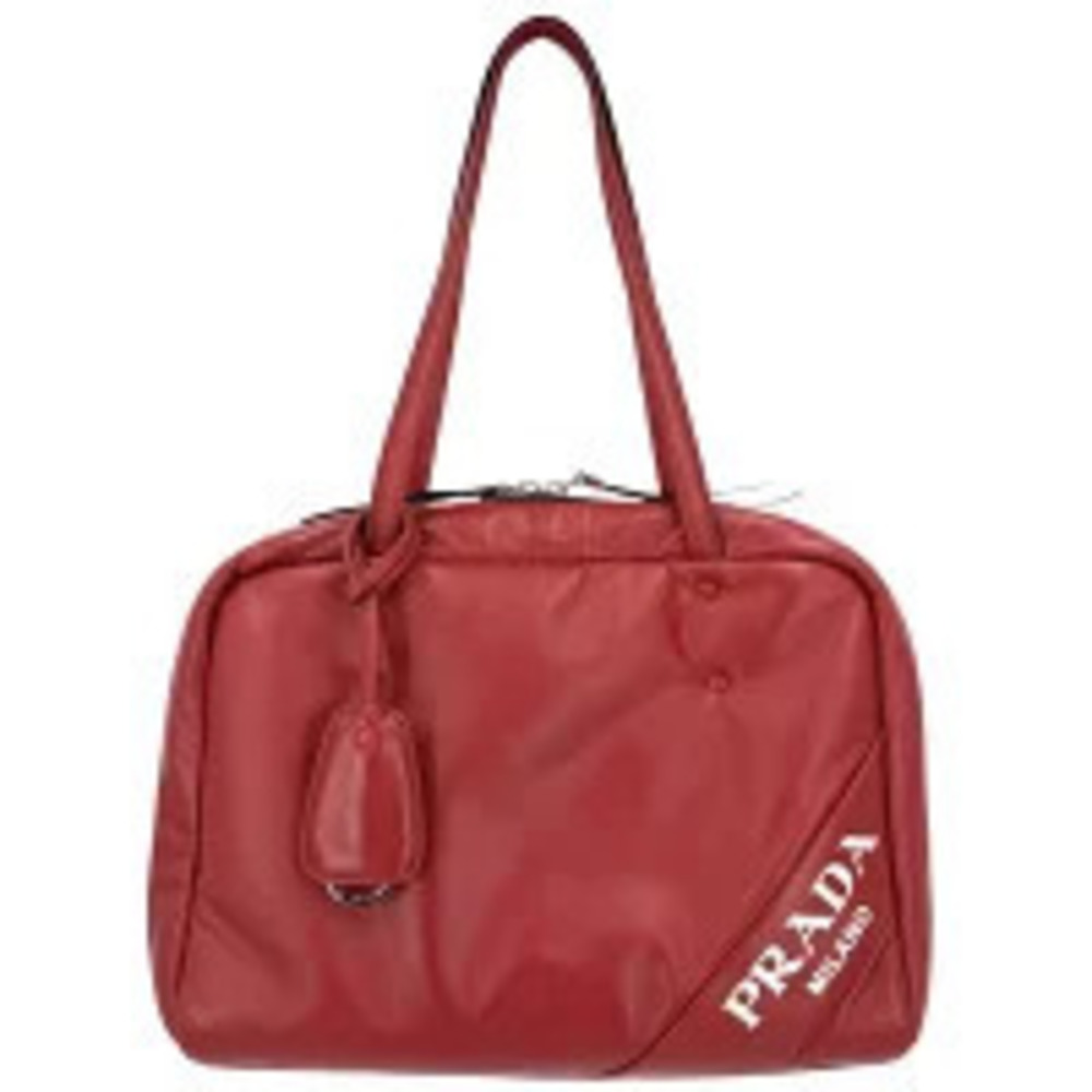 Prada Nappa Leather Tote Bag Red Blue